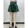 Summer Women's Shorts Cotton Linen Ruffle Fashion Wide Leg Shorts Draped Casual Pants