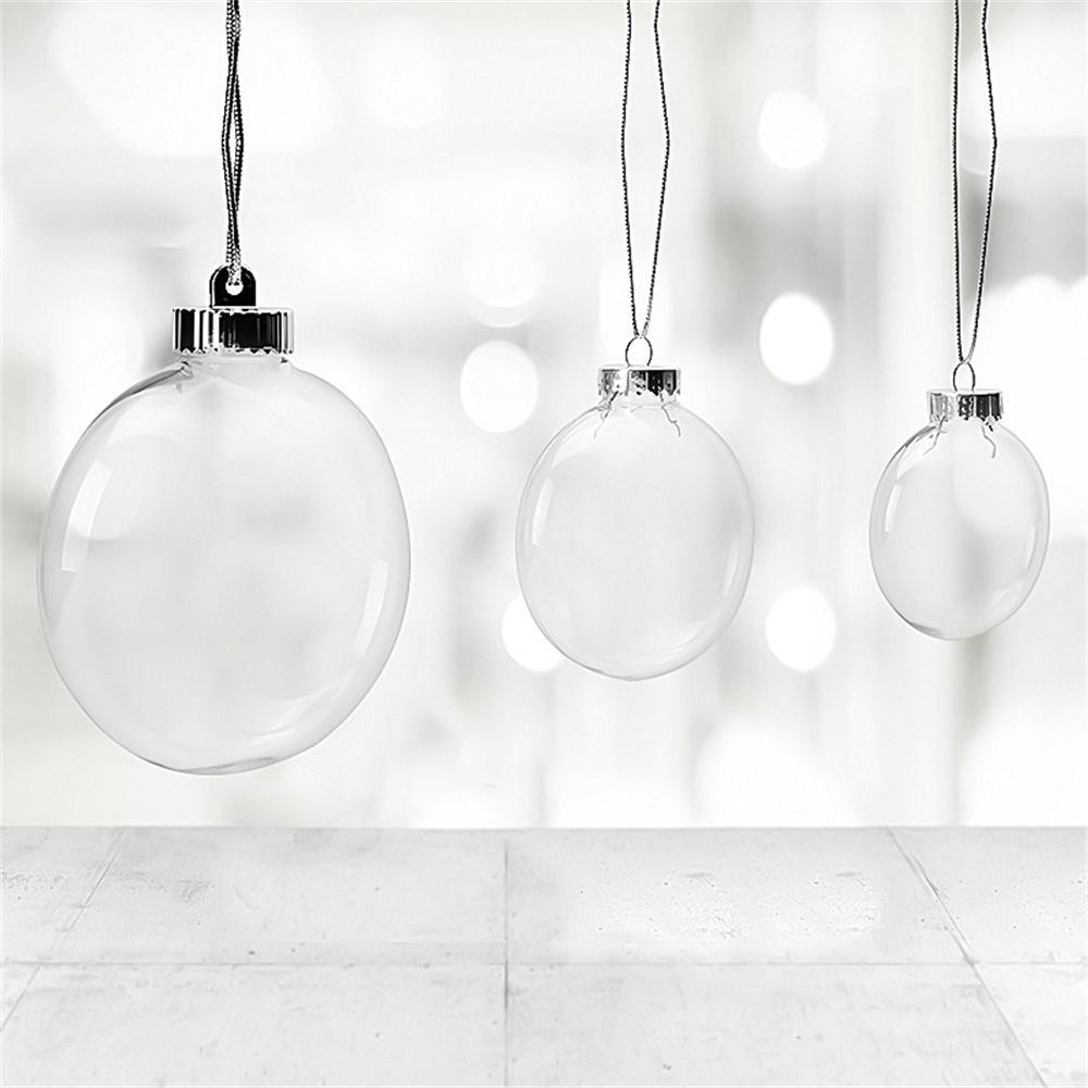 Clear Disk Globes Ball DIY Craft Tools Empty Christmas Tree Ball Transparent Ball Plastic For Indoor Decorations DIY Craft Tools