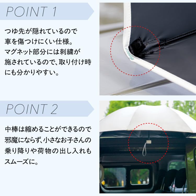 Sun Light UV for Sunny and Rainy Folding 58cm Rib for Commuting and 2026Wpc. Umbrella, Mag-Fit Mini, Off-White Heat Shielding/100% Blocking/100%