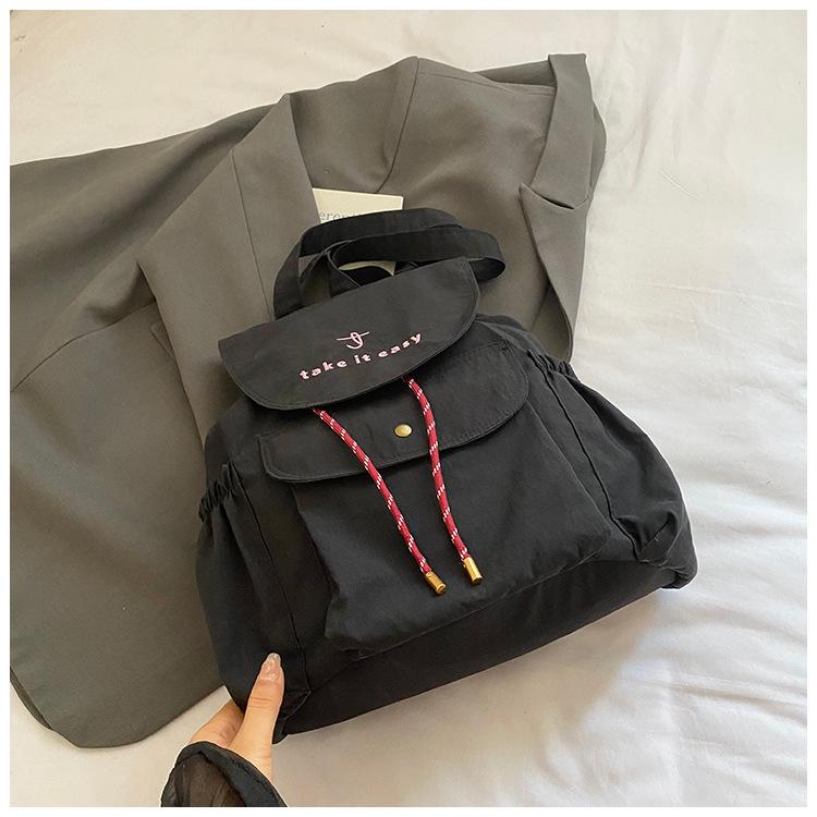 Backpack Bag Women's 2025 New Summer Korean Niche Foreign Style College Style Large Capacity Casual Canvas Schoolbag