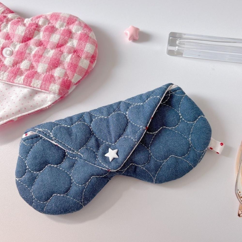 

Ins Style Glasses Case Heart-shaped Storage Bag Portable Eyewear Bag синій