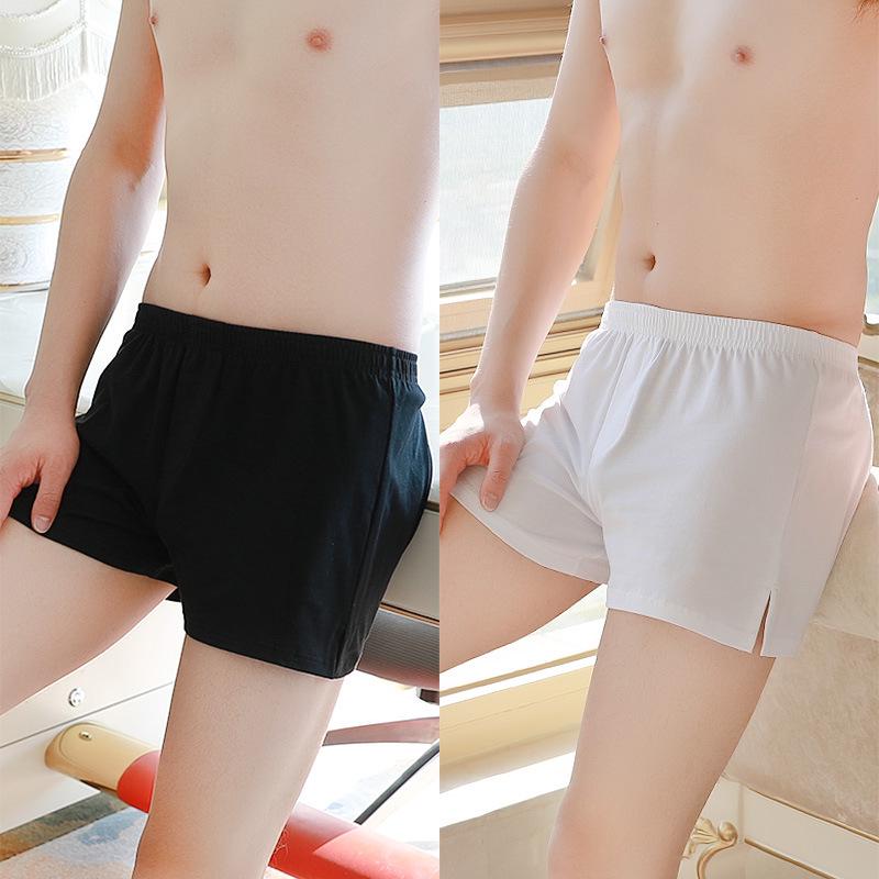 Men's Pure Cotton Mid-Waist Boxer Briefs - Loose A-line Plus Size Shorts