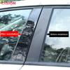 Chrome Black Carbon Fiber Car Door Center B C Pillar Post Cover Trim For Geely EX2 Window Middle Column PC Mirror Effect Sticker