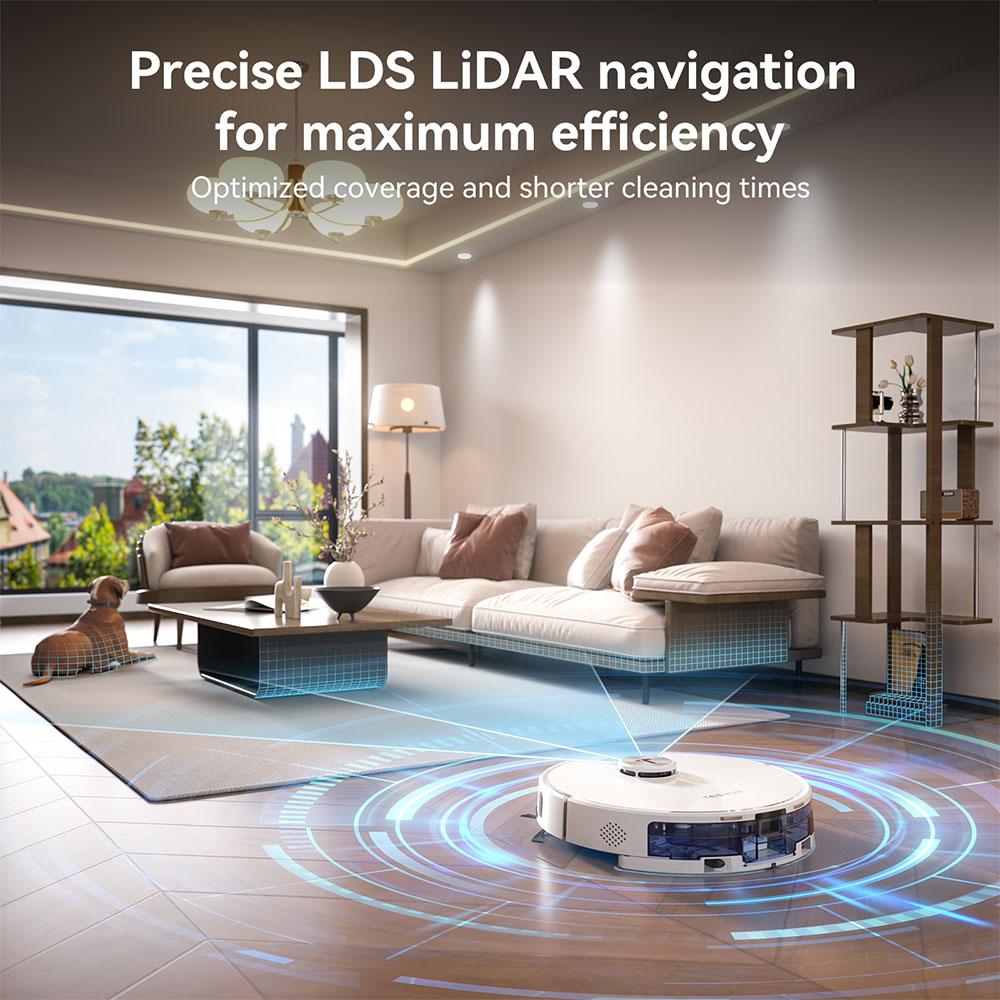 Tesvor S8 Max Roboterstaubsauger, 3-in-1 Staubsaugen/Kehren/Wischen, 8000Pa Super Saugkraft, Bis zu 180min Laufzeit, Selbstentleerend