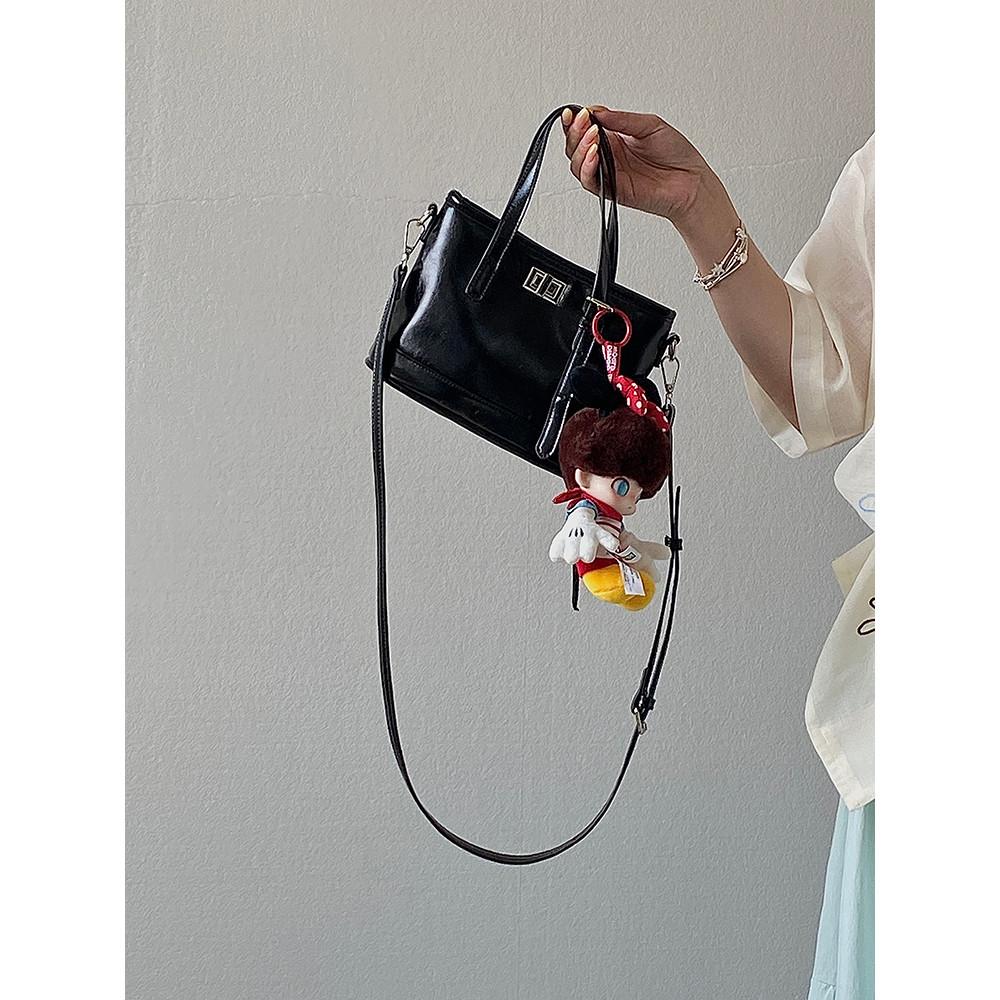IELGY Ladies Messenger Bag Fashion Black Bucket Bag