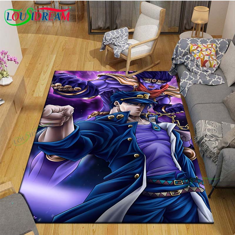 Tappeti Classici Cartone Animato J-JoJo's Bizarre Adventure Tappeto Antiscivolo per Soggiorno Tappetini per Camera da Letto dei Bambini Tappeto da Gioco Tappeto Grande Decorazione