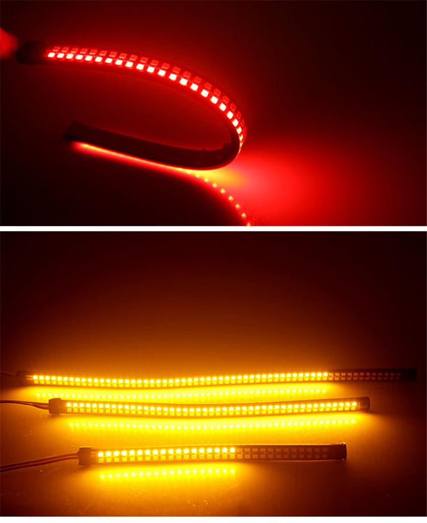 2x 11.8" LED Strip Light Rear Tail Turn Signal Stop Lamp DRL For Motorcycle ATV