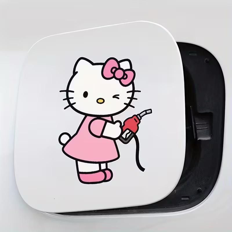 New Cute Cartoon KT Cat Oil Cap Sticker for Car Decoration