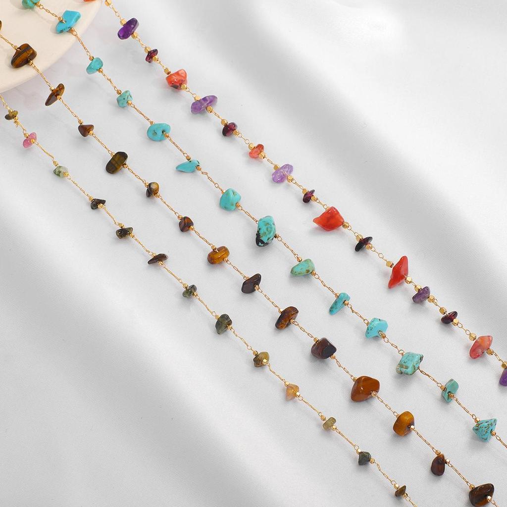 50CM/Bag Copper Handmade Stone Chain For DIY Handmade Jewelry