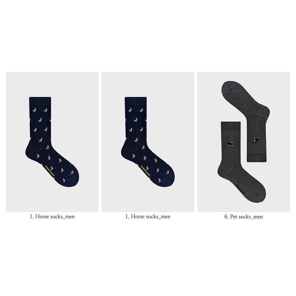 [BonjourMarch] 26SS Men’s Pattern Socks - 3 Pair Set (Gift Packaging Included)