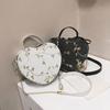 Heartshaped Pu Shoulder Bag With Zipper Closure For Daily Casual Wear