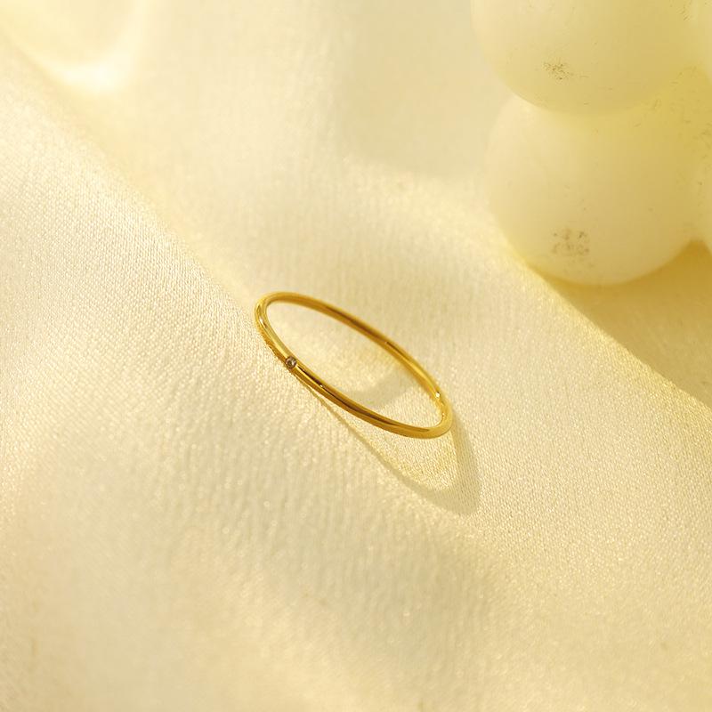 Solid Plain Ring, Extremely Fine 18K Gold 316 Material, Simple And Versatile Titanium Steel, Non-Fading Couple Ring