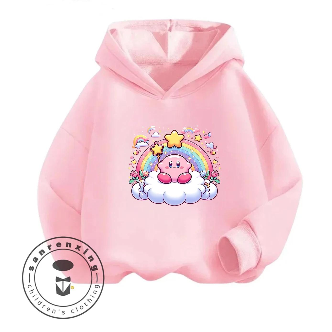 

Cartoon Print Kirby Hoodie New 2026 Hot Selling For Kids Teenagers Boys Girls Autumn Winter Fashion Casual Trendy 150