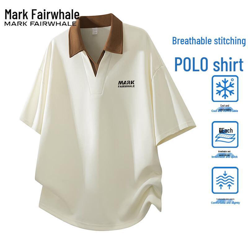 Mark Fairwhale Men s Summer V-Neck Polo T-Shirt L
