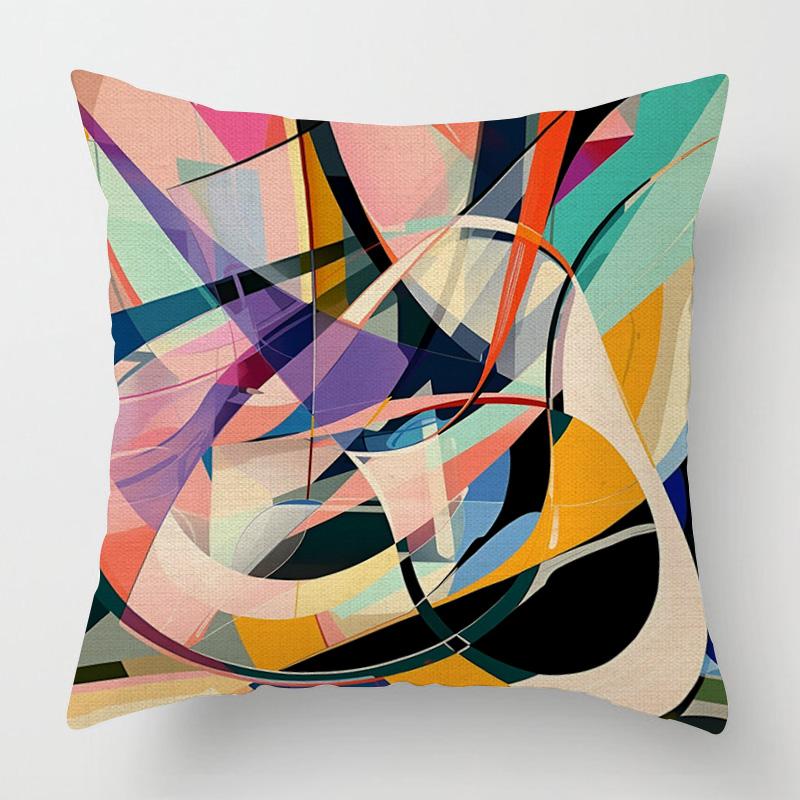 Home Decor Colorful Abstract Art Pillow Covers For Home Pattern Cushion Cover Suitable For Sofa Bedroom Car Pillow Cover