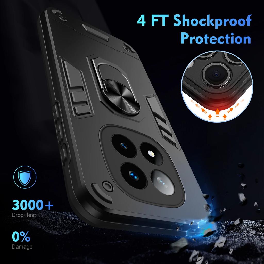 Military Armor Shockproof Case for Xiaomi Redmi Note 14 Pro 5G Note 14 Pro+ Plus Protective Cover Ring Stand Holder Fundas Coque