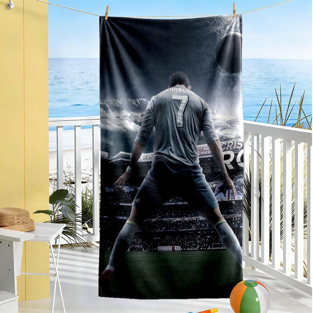 Football Player Action Beach Towel Super Soft & Absorbent Comfortable Lightweight