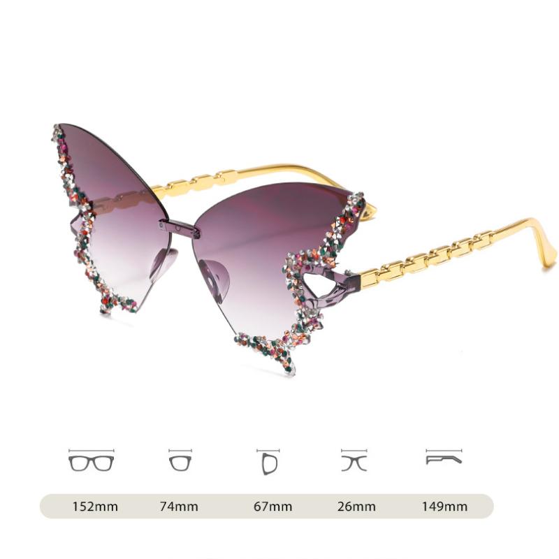 Unpolarisierte Sonnenbrille in Schmetterlingsform Cat-Eye Beliebt Damen Herren Shades Sonnenbrille für Weiblich Männlich Party Reisen Sonnenbrille