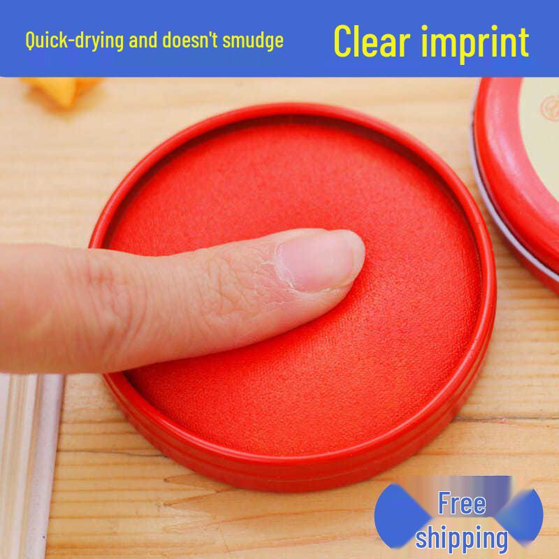 Quick-Dry Red Fingerprint Ink Pad for Stamps - Multiple Sizes Available