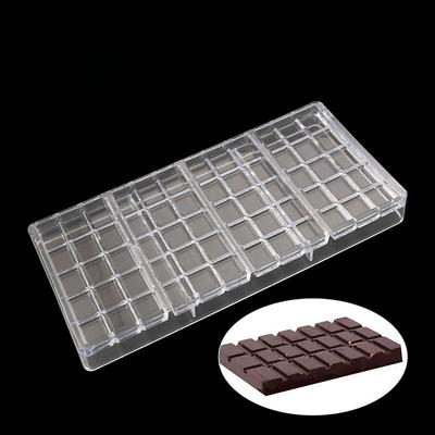 Stampo per Cioccolato a Barra Lunga Classico Griglia Trasparente Stampo Rigido in Plastica per Caramelle al Cioccolato Plastica per Uso Alimentare