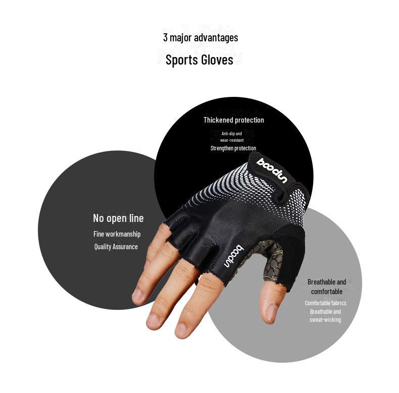 Boden Halkfria Silikon Fitnesshandskar - Halvfinger, Anti-Hårdhud för Utomhusträning