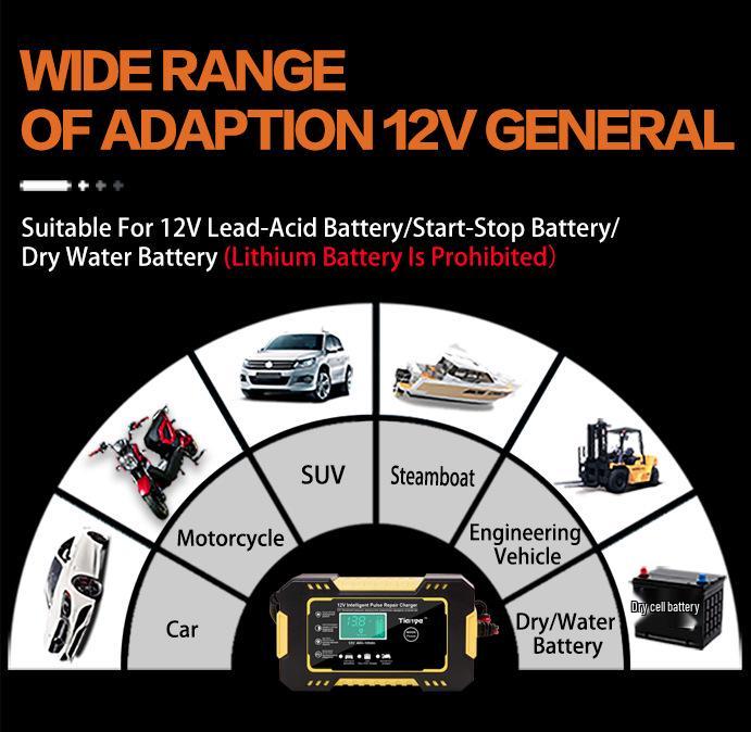 12V 6A Car and Motorcycle Battery Charger