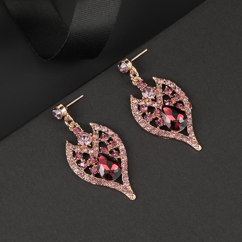 Crystal Necklace Earrings Set Vintage Bridal Jewelry for Brides Wedding Party Costume Accessories