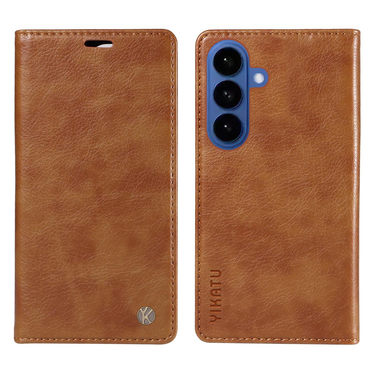 

For Samsung Galaxy S26/S26 Pro Wallet Case YIKATU YK-006 Magnetic Closure Leather Phone Cover Litchi Texture