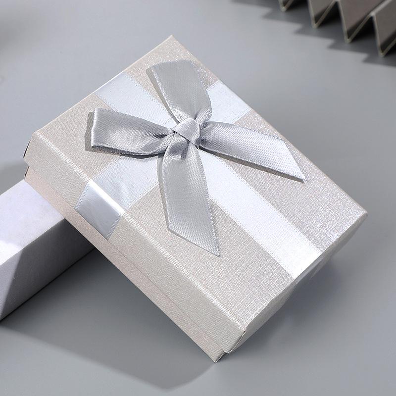 Scatola Regalo Piazze Qixi con Coperchio e Nastro a Fiocco per Conservare Gioielli