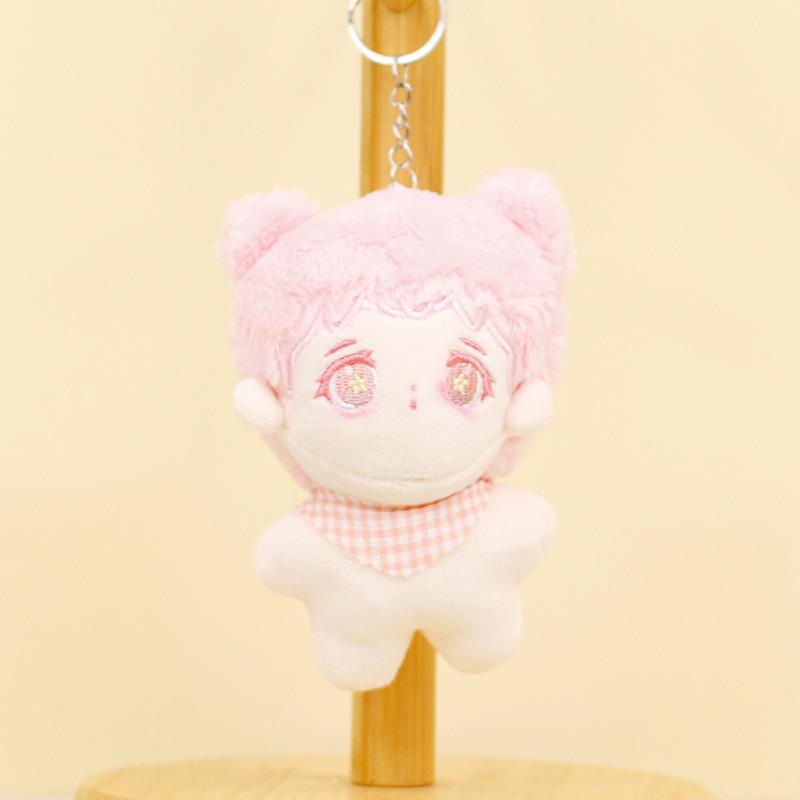 Adorable Plush Toy Keychain Soft Cotton Doll Cute Character Bag Charm For Couples