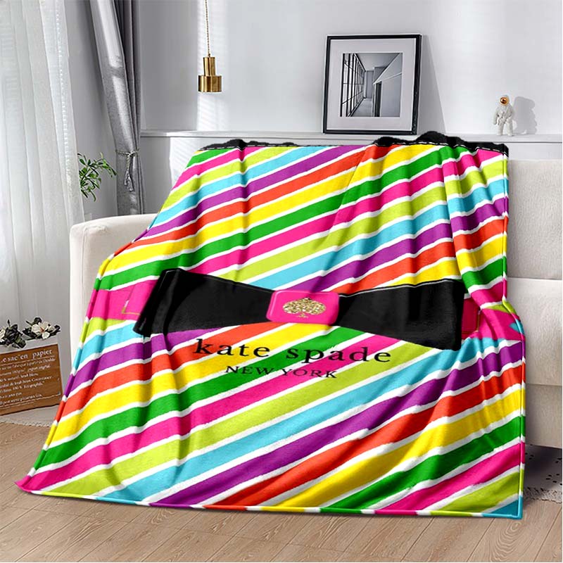 2026 New Fashion K-Kate-Spade Printed Blanket Sofa Bed Bedroom Living Room Portable Warm Extra Large Picnic Soft Blanket Stay