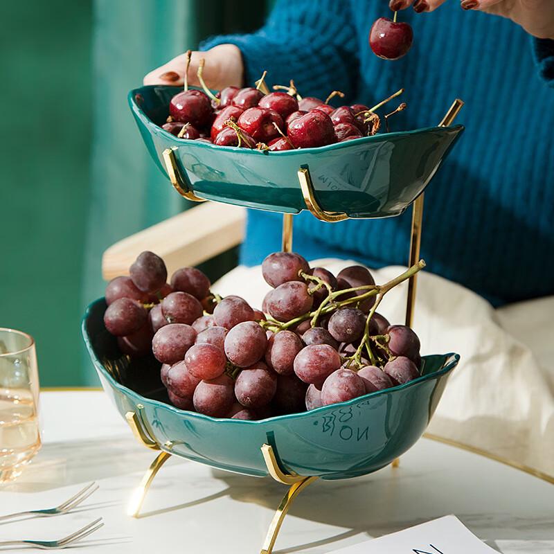 Light Luxury 3-Tier Ceramic & Iron Dessert Fruit Stand