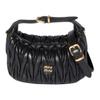 Stepp-Metalllogo Lammleder Tragetasche Damen Handtaschen Schwarz 5NE026_AFPP_F0002