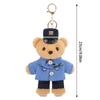 Cute Polices Bear Keychain Charm Unique Polices Bear Key Chain Soft Plush Keyrings Bag Decoration for Everyday Use