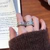 Retro Crown Ring For Men Women Two Color Punk Gothic Adjustable Open Ring Handmade Designer Zircon Unisex Accessories Love Gift