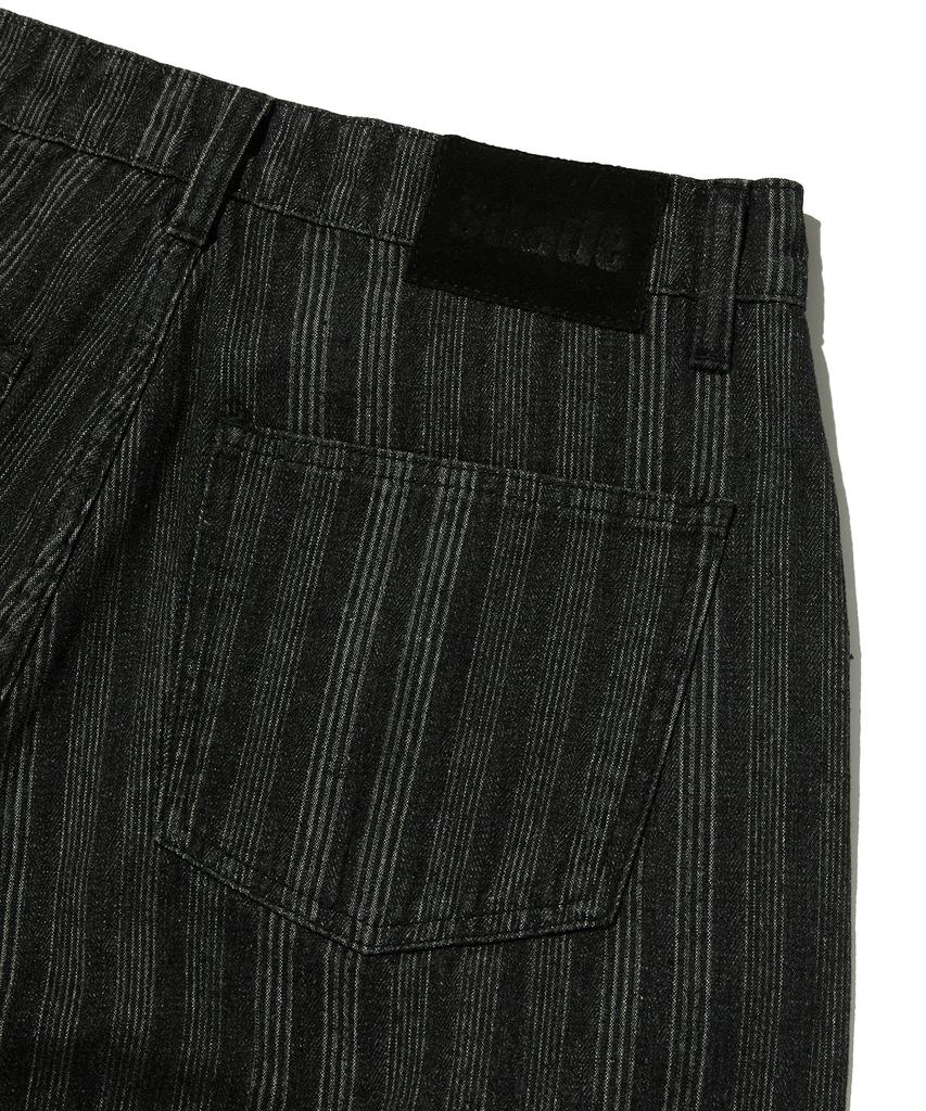Seuweideu Stripe Denim Shorts [Black]