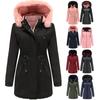 Women's Cotton Jacket Reversible Detachable Collar Detachable Hat Clip Cotton Pie Over Coat Jacket