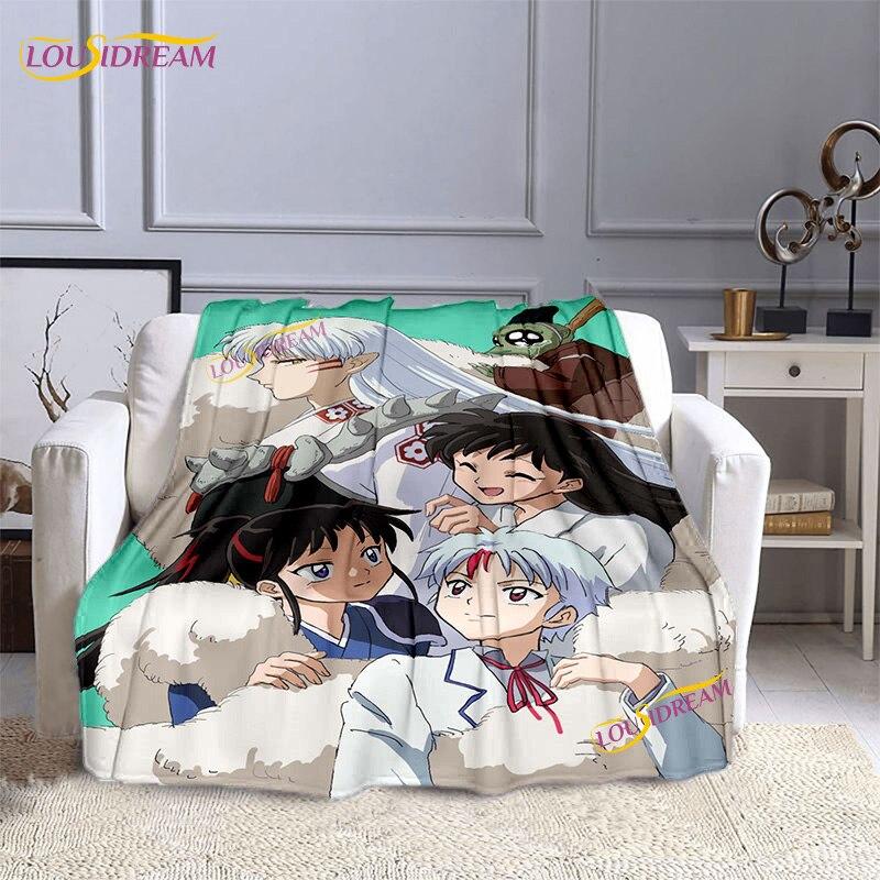 Cartoon Hanyou No Yashahime Printed Blanket Inuyasha Flannel Blanket Throws On Sofa Bed Home Bedspread Warm Gifts for Kids
