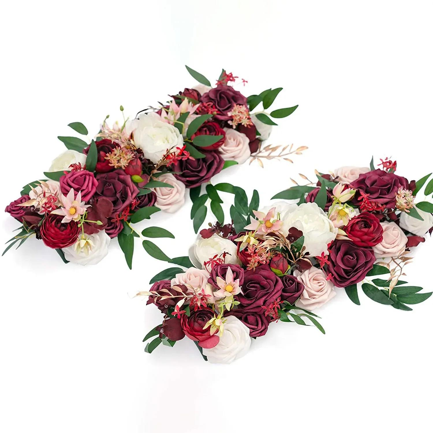 

75CM Artificial Flower Wedding Arch Flower Welcoming Door Lintel Flower Wine Party Dining Table Floral Decoration