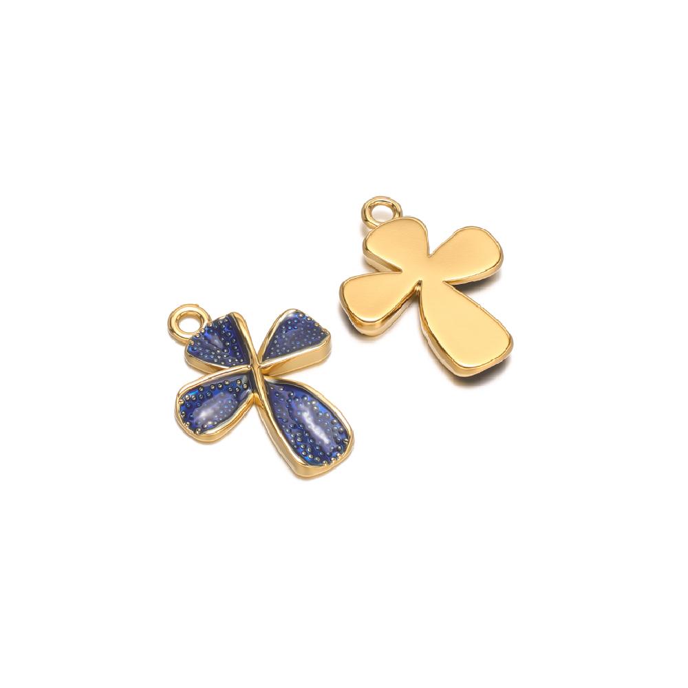 5pcs Stainless Steel Transparent Enamel Cross Dot Charms Pendant for Necklace Findings DIY Jewelry Earrings Making Supplies