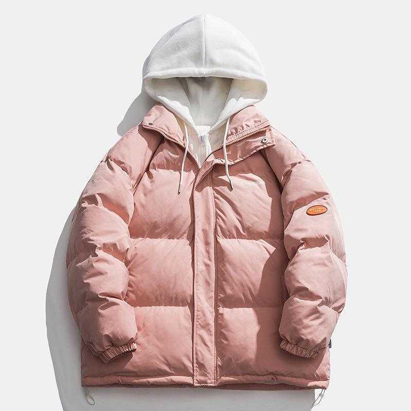 

Men s Cotton-padded Clothes Winter New Thickened Glossy Feather Rong Cotton-padded Clothes Student Couple Tooling Cotton-padded Jacket Men s Trend M розовый