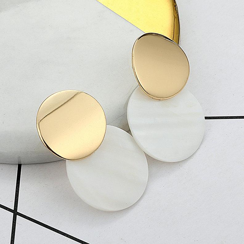 

LOVBEAFAS 2026 Fashion Earrings For Women Round Shell Drop Earrings Metal Charming Bohemian boucles d oreilles pour les femmes золотий