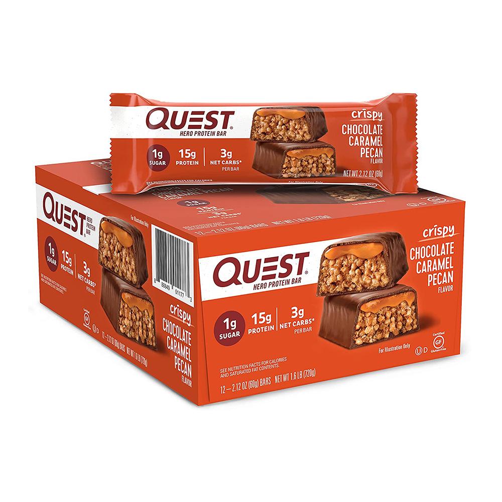 

Hero Protein Bar Crispy Chocolate Caramel Pecan (12 Bars), 1 Set