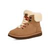 UGG Cow Suede Warm Non-Slip Casual Lace-Up Short Mid-Calf Snow Boots Women boots Chestnut 1130558-CHE