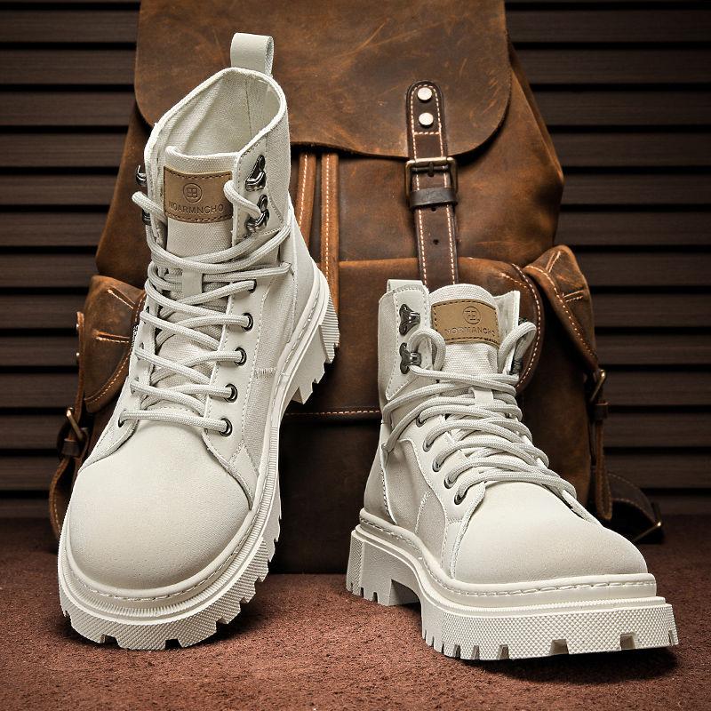 Casual High Top Man Boots Platform Thick Sole High Top Round Toe Leather Shoes for Men Quality Fashion Pu on Sale Comfortable