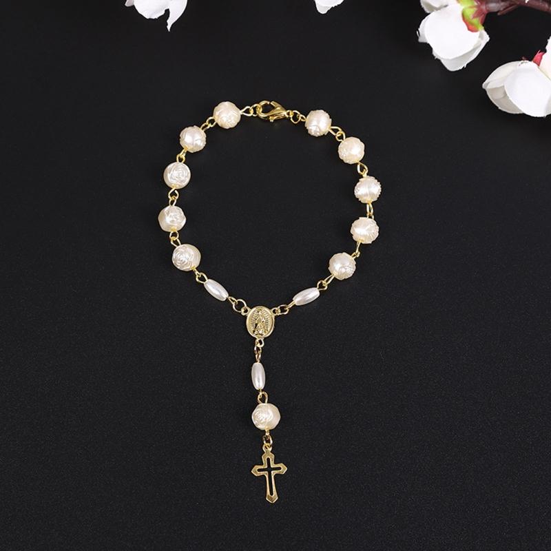 Catholic Church Crucifix Crucifix Pendant Rosary Bracelet Christ Prayer Resin Rosaries Beads Chain Religious Jewelry