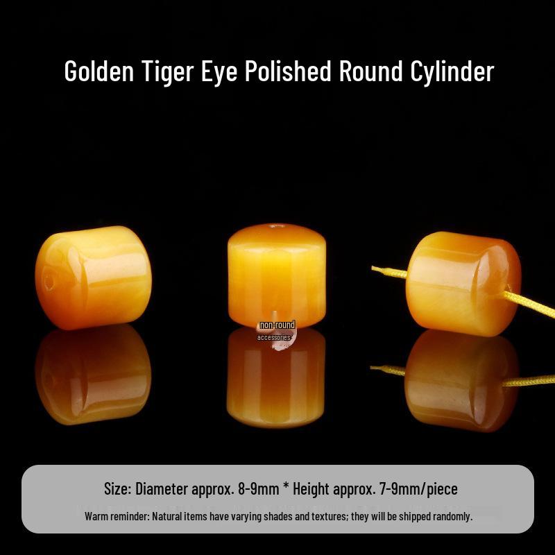 Natural Golden Tiger Eye & Hawk Eye Stone Polished Cylindrical Loose Beads for DIY Wenwan Bracelet, Spacer Beads, or Tiger Eye Crystal Bracelet