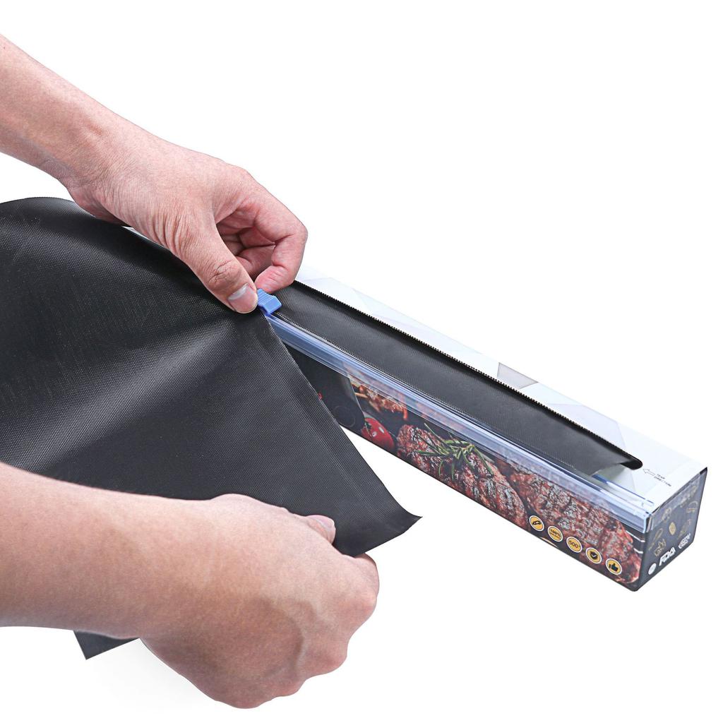 1 m, 2 m, 4 m mit geschnittenen Streifen Teflon BBQ Antihaft-Grillmatte in Schwarz, Grillwerkzeuge