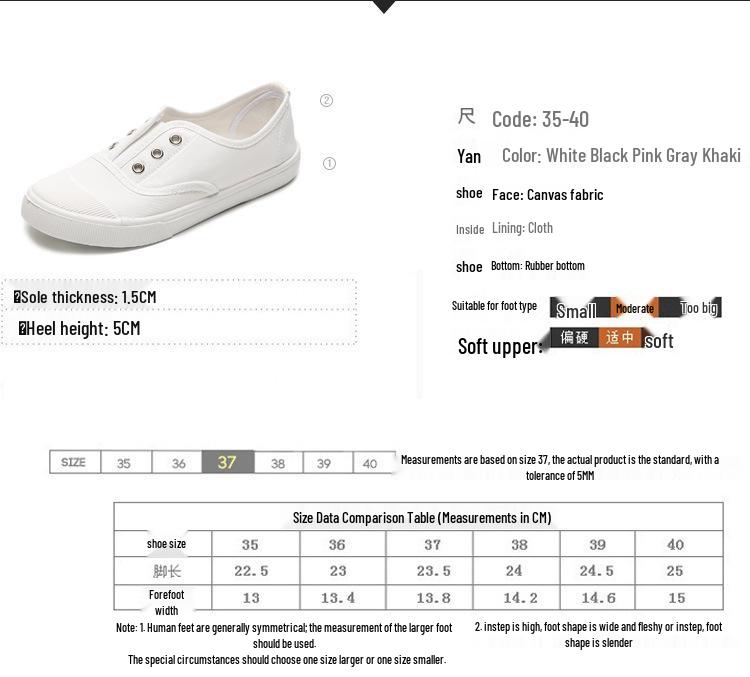 2025 Women's Casual Slip-On Canvas Shoes - Versatile White Flats