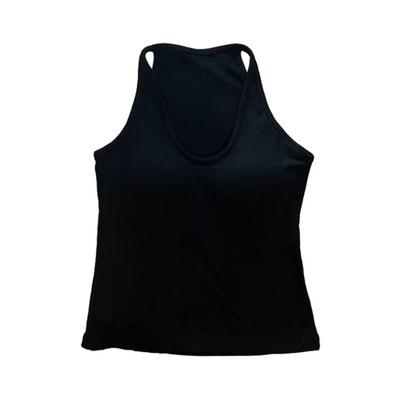 Women's V Neck Halter Padded Tank Tops Ribbed Double Lined Sleeveless Basic Shirts with Built In Bra Summer Sexy Going Out Tops